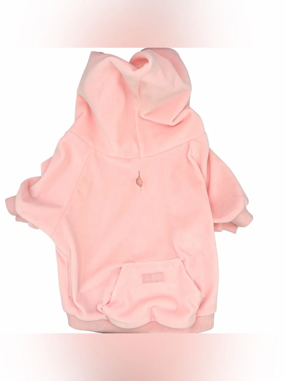 Lucy & Co. Light Baby Pastel Pink Velour Hooded Pet Sweatshirt
